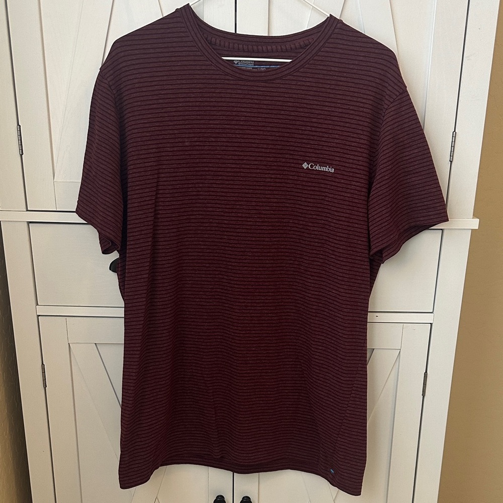 Columbia Men's Burgundy Striped Tee